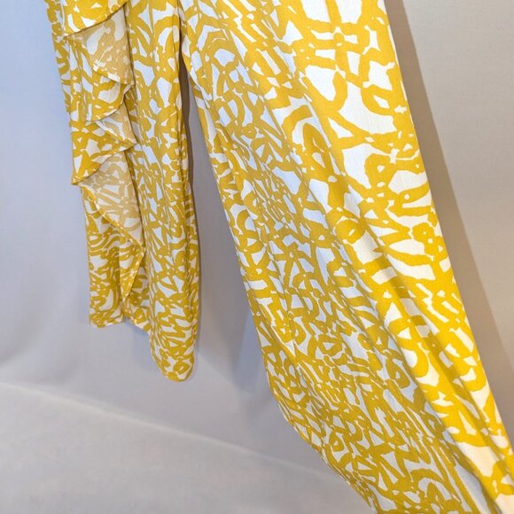 Maeve | Anthropologie Brittany Jumpsuit in Goldenrod Yellow & White | Size 0 - Picture 6 of 10